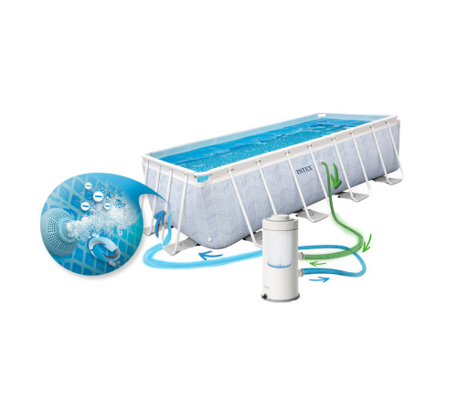 Basen ogrodowy stelażowy 400 x 200 x 100 cm zestaw 18w1 INTEX 26780