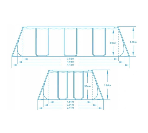 Басейн каркасний прямокутний 11в1 Bestway 56441, 404 x 201 x 100 см