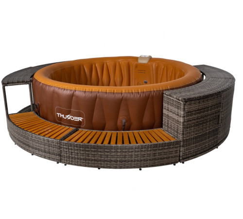 Джакузі-SPA надувне Thunder MOCHA 6-місне + сірі меблі з ротанга – 8 шт Джакузі-SPA надувне Thunder MOCHA 6-місне + сірі меблі з ротанга – 8 шт
