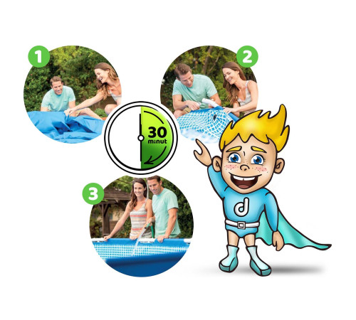 Басейн каркасний прямокутний 15в1 INTEX 28273, 450 x 220 x 84 см + машина для створення бульбашок