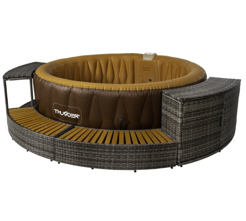 Джакузі-SPA надувне Thunder MOCHA 6-місне + сірі меблі з ротанга – 4 шт Джакузі-SPA надувне Thunder MOCHA 6-місне + сірі меблі з ротанга – 4 шт
