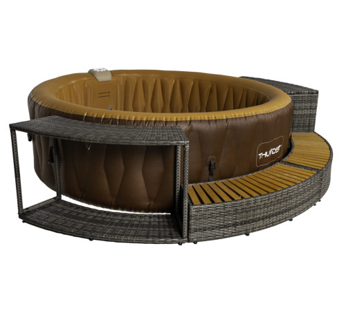 Джакузі-SPA надувне Thunder MOCHA 6-місне + сірі меблі з ротанга – 4 шт Джакузі-SPA надувне Thunder MOCHA 6-місне + сірі меблі з ротанга – 4 шт