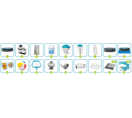 Басейн каркасний 17в1 Intex 26326 488 × 122 см