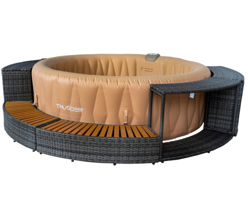 Джакузі-SPA надувне Thunder LATTE 6-місне + сірі меблі з ротанга – 8 шт Джакузі-SPA надувне Thunder LATTE 6-місне + сірі меблі з ротанга – 8 шт