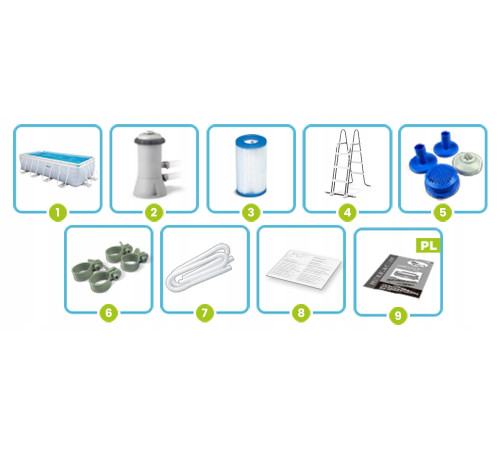 Basen ogrodowy stelażowy 400 x 200 x 100 cm 4w1 INTEX 26780