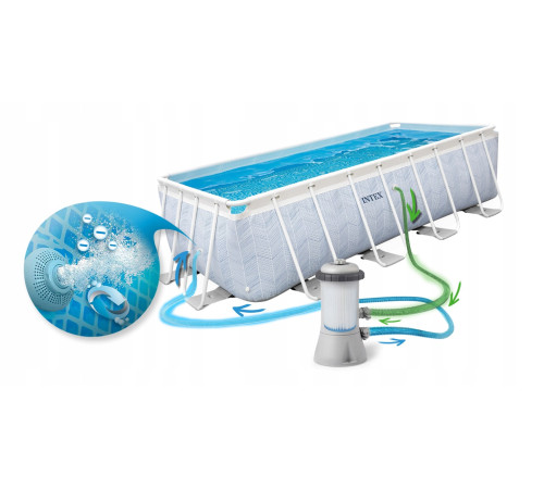 Basen ogrodowy stelażowy 400 x 200 x 100 cm 4w1 INTEX 26780
