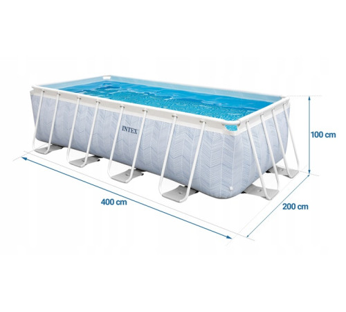 Basen ogrodowy stelażowy 400 x 200 x 100 cm 4w1 INTEX 26780