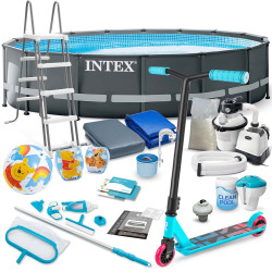 Басейн каркасний 20в1 Intex 26326 488 х 122 см з самокатом Soke GO