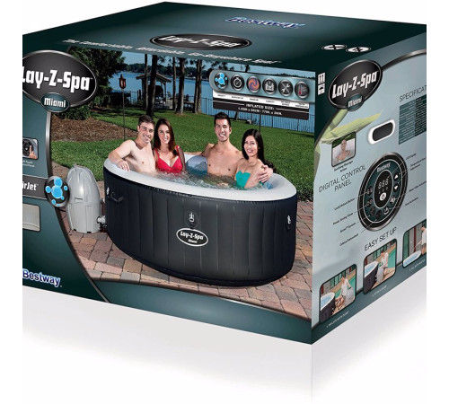 Джакузі-SPA надувне BESTWAY LAY-Z-SPA Miami 4-місне