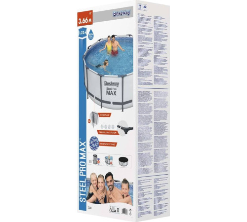 Басейн каркасний Bestway 92833 Steel Pro MAX 366 см - білий Басейн каркасний Bestway 92833 Steel Pro MAX 366 см - білий