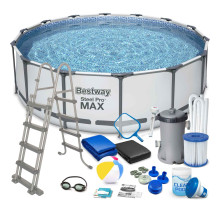 Басейн каркасний 18в1 Bestway 56438, 457 x 122 см  + машина для створення бульбашок