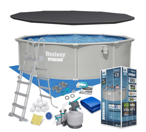 Basen ogrodowy panelowy całoroczny 457 x 122 cm 13w1 Bestawy 56384