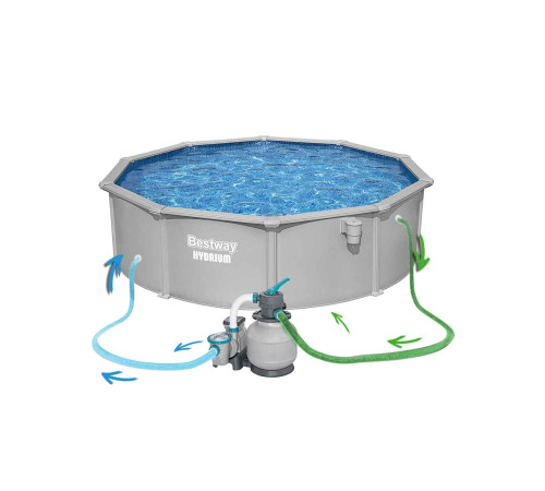 Basen ogrodowy panelowy całoroczny 457 x 122 cm 13w1 Bestawy 56384