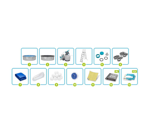 Basen ogrodowy panelowy całoroczny 457 x 122 cm 13w1 Bestawy 56384