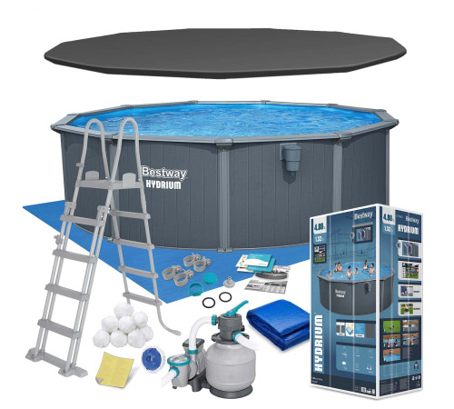 Basen ogrodowy panelowy całoroczny 488 x 132 cm 13w1 Bestawy 561CU