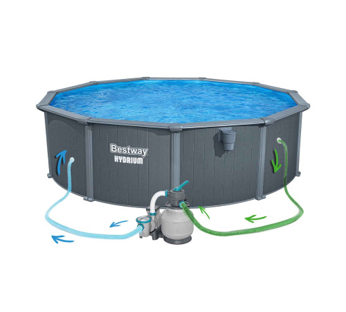 Basen ogrodowy panelowy całoroczny 488 x 132 cm 13w1 Bestawy 561CU