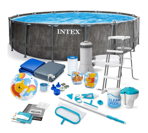 Басейн каркасний 21в1 INTEX 26742, 457 x 122 см, темно-сірий