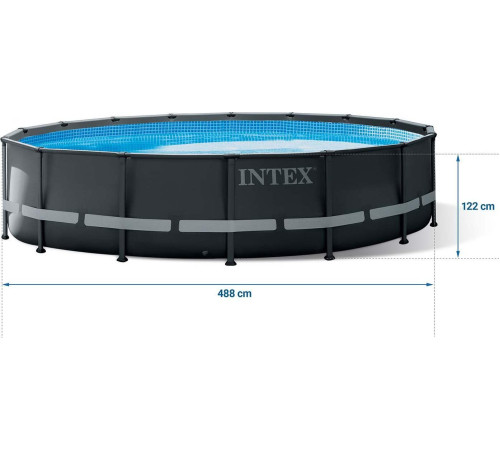 Басейн каркасний 11в1 INTEX 26326, 488 х 122 см, темно-сірий