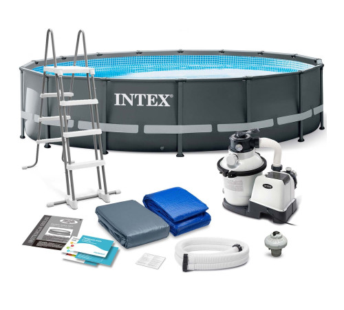 Басейн каркасний 11в1 INTEX 26326, 488 х 122 см, темно-сірий