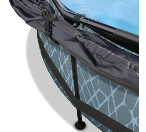 Басейн каркасний EXIT з тентом 244 х 76 см "камінь"