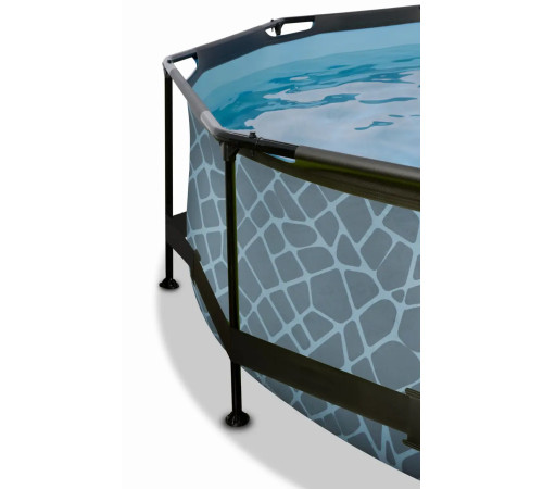 Басейн каркасний EXIT з тентом 244 х 76 см "камінь"