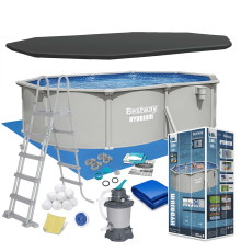 Basen ogrodowy panelowy całoroczny 500x366x122 cm 13w1 Bestawy 56586