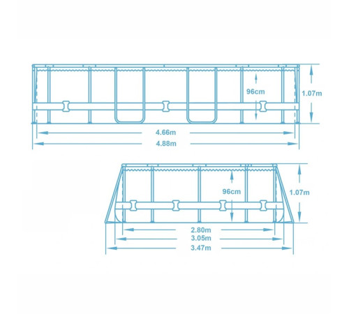 Басейн каркасний овальний 18в1 Bestway 56448 + піноутворювач 488 x 305 x 107 см