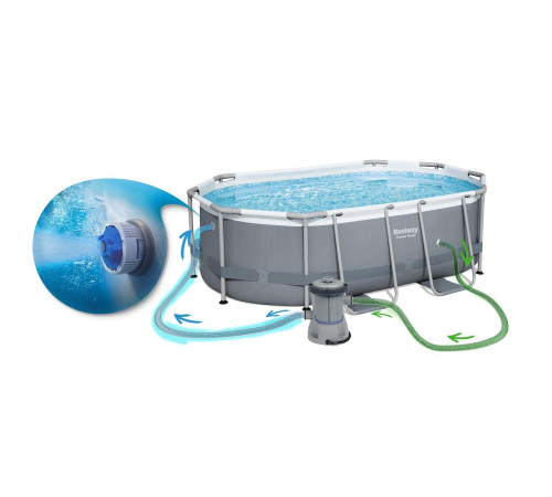 Басейн каркасний овальний 18в1 Bestway 56448 + піноутворювач 488 x 305 x 107 см