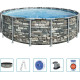 Басейн каркасний 6в1 Bestway 56886 Power Steel 549 см - сірий