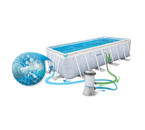 Basen ogrodowy stelażowy 400 x 200 x 100 cm 4w1 INTEX 26780