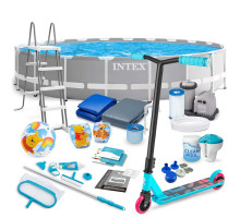 Basen ogrodowy stelażowy 610 x 132 cm 21w1 INTEX 26756 + hulajnoga GRATIS