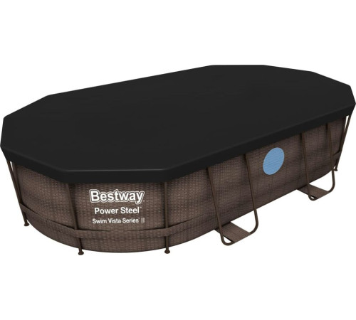 Басейн каркасний овальний 5в1 Bestway 56946 Power Steel 488 x 305 см - коричневий Басейн каркасний овальний 5в1 Bestway 56946 Power Steel 488 x 305 см - коричневий