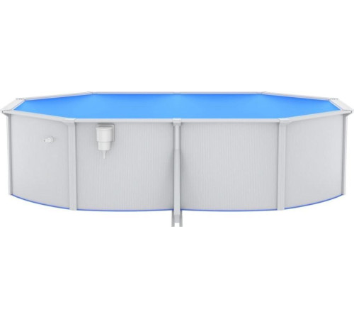 Басейн каркасний овальний vidaXL 490 x 360 x 120 см, білий + драбина Басейн каркасний овальний vidaXL 490 x 360 x 120 см, білий + драбина