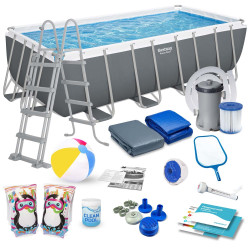 Басейн каркасний прямокутний 17в1 Bestway 56670, 488 x 244 x 122 см 