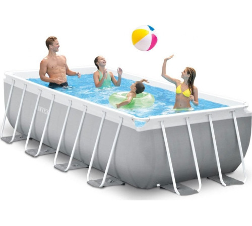 Басейн каркасний прямокутний 6в1 INTEX 26792GN, 488 x 244 x 107 см, сірий