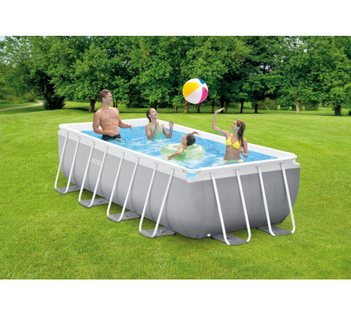 Басейн каркасний прямокутний 6в1 INTEX 26792GN, 488 x 244 x 107 см, сірий