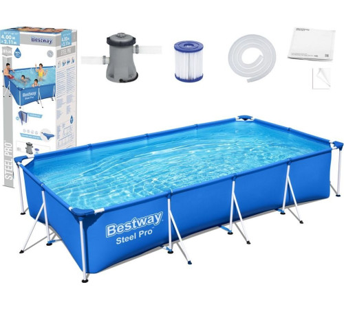 Басейн каркасний прямокутний 8в1 Bestway 56424 Steel Pro 400 x 211 см