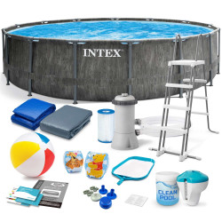 Басейн каркасний 18в1 INTEX 26742, 457 x 122 см, темно-сірий