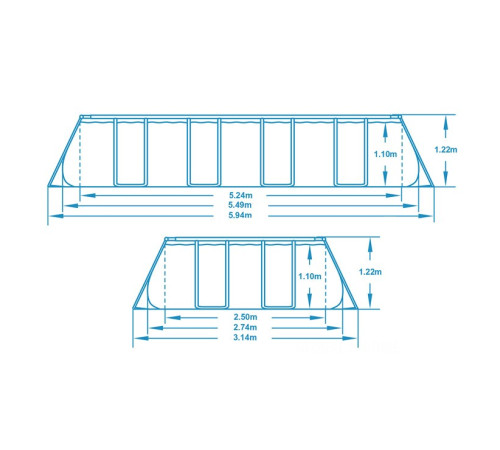Басейн каркасний овальний 17в1 Bestway 56710, 549 x 274 x 122 см