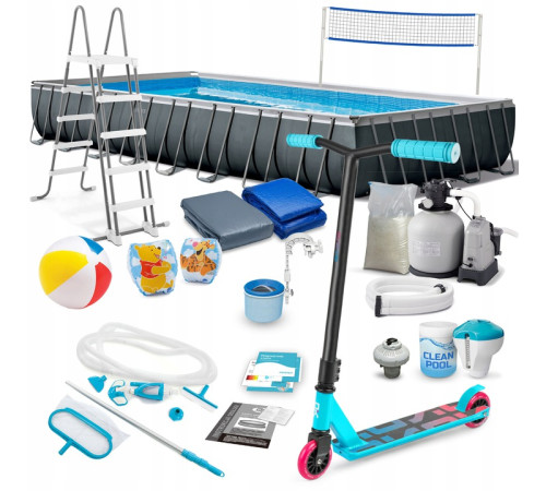 Басейн каркасний 22в1 Intex 26378 975 х 488 х 132 см з самокатом Soke GO