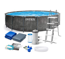 Басейн каркасний 12в1 INTEX 26742GN, 457 x 122 см, темно-сірий