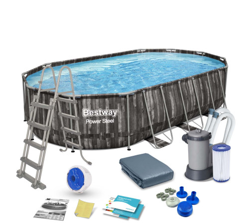 Басейн каркасний овальний 12в1 Bestway 5611R, 610 x 366 x 122 см