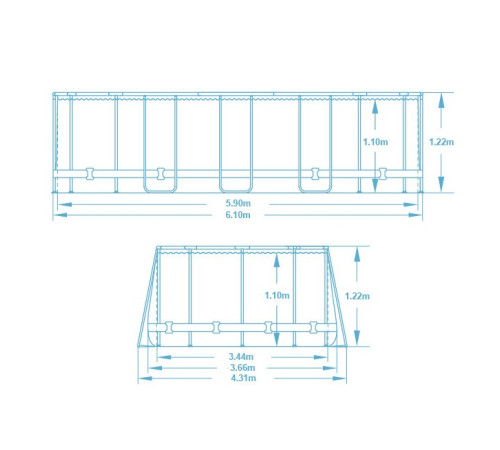Басейн каркасний овальний 12в1 Bestway 5611R, 610 x 366 x 122 см