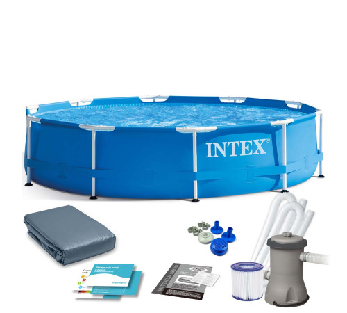 Басейн каркасний 4в1 INTEX 28202, 305 х 76 см, синій