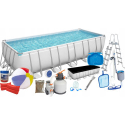 Басейн каркасний прямокутний 17в1 Bestway 5612B Power Steel 640 x 274 см - білий