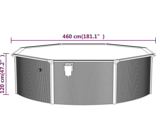 Басейн каркасний vidaXL 460 x 120 см, білий