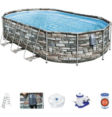 Басейн каркасний овальний Bestway Power Steel Swim, 610 x 366 x 122 см