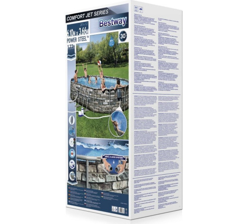 Басейн каркасний овальний Bestway Power Steel Swim, 610 x 366 x 122 см Басейн каркасний овальний Bestway Power Steel Swim, 610 x 366 x 122 см