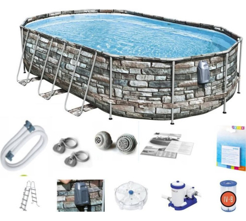 Басейн каркасний овальний Bestway Power Steel Swim, 610 x 366 x 122 см Басейн каркасний овальний Bestway Power Steel Swim, 610 x 366 x 122 см