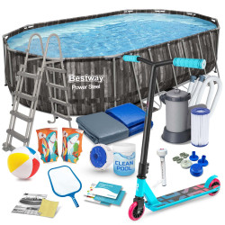 Басейн каркасний овальний 18в1 Bestway 5611R, 610 x 366 x 122 см + самокат